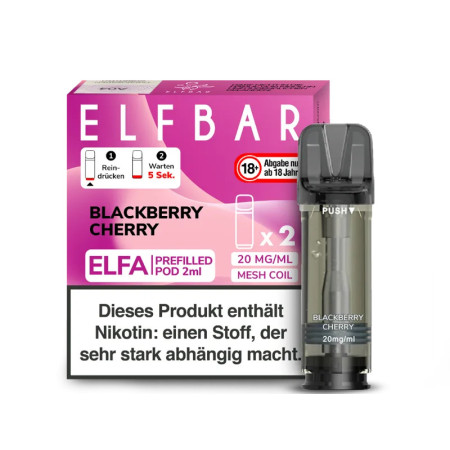 Elfbar Elfa Pod - Blackberry Cherry - Nikotinsalz Liquid 20mg (2 Stück pro Packung)