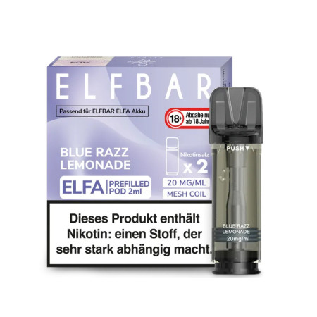Elfbar Elfa Pod - Blue Razz Lemonade - Nikotinsalz Liquid 20mg (2 Stück pro Packung)