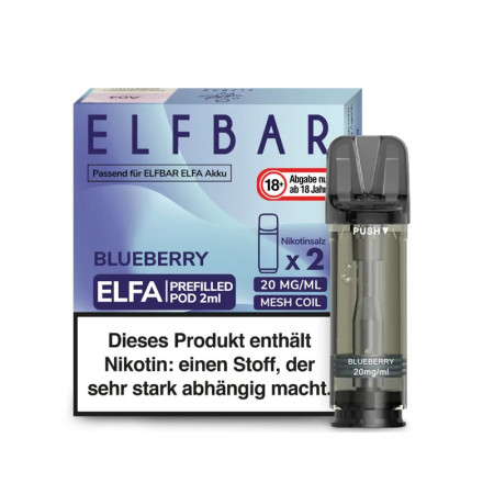 Elfbar Elfa Pod - Blueberry - Nikotinsalz Liquid 20mg (2 Stück pro Packung)