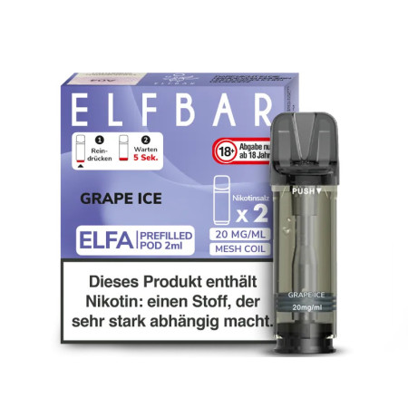 Elfbar Elfa Pod - Grape Ice - Nikotinsalz Liquid 20mg (2 Stück pro Packung)
