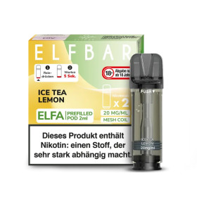Elfbar Elfa Pod - Ice Tea Lemon - Nikotinsalz Liquid 20mg (2 Stück pro Packung)