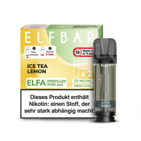 Elfbar Elfa Pod - Ice Tea Lemon - Nikotinsalz Liquid 20mg (2 Stück pro Packung)