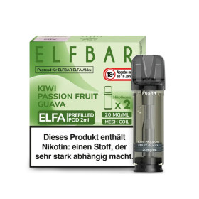Elfbar Elfa Pod - Kiwi Passion Fruit Guava - Nikotinsalz Liquid 20mg (2 Stück pro Packung)