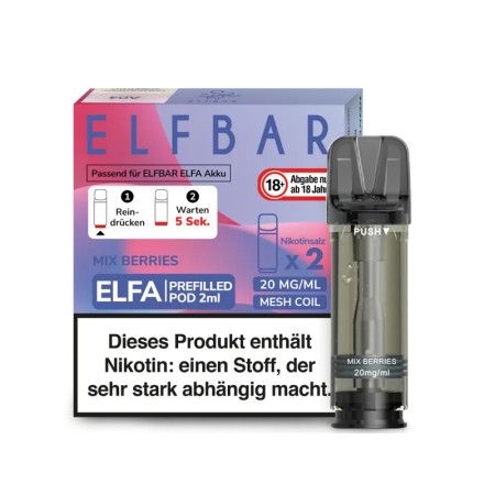 Elfbar Elfa Pod - Mix Berries - Nikotinsalz Liquid 20mg (2 Stück pro Packung)