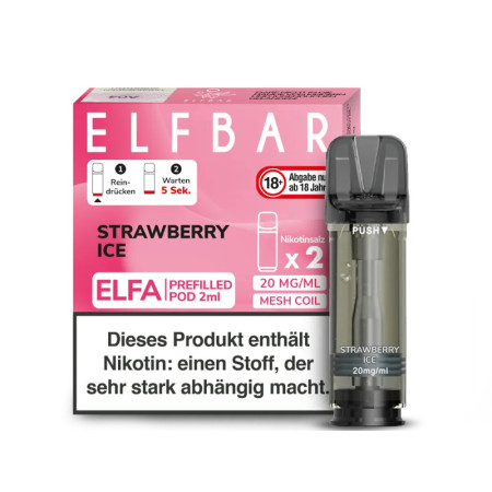 Elfbar Elfa Pod - Strawberry Ice - Nikotinsalz Liquid 20mg (2 Stück pro Packung)
