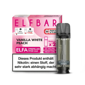 Elfbar Elfa Pod - Vanilla White Peach - Nikotinsalz Liquid 20mg (2 Stück pro Packung)