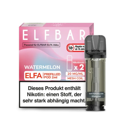 Elfbar Elfa Pod - Watermelon - Nikotinsalz Liquid 20mg (2 Stück pro Packung)